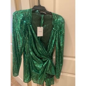 Attico IT42 Emerald Green Sequin Dress (Brand New)